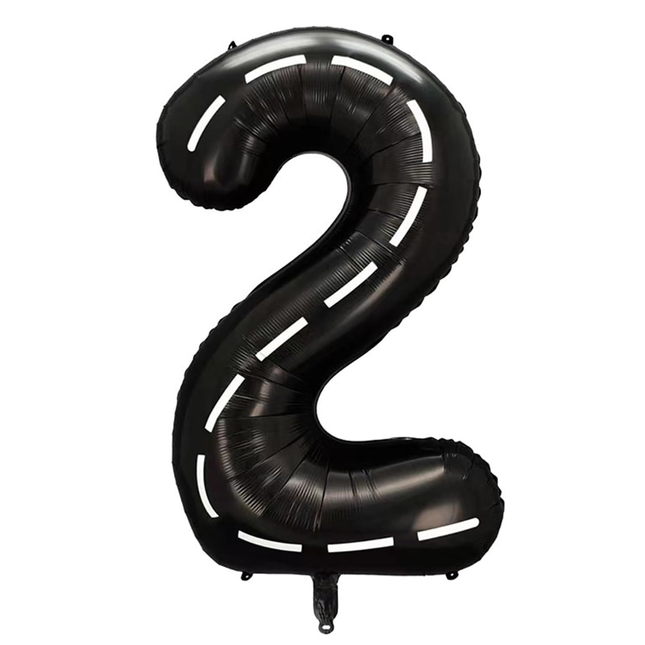 Black White Stripes 2 Number Foil Balloon 40"