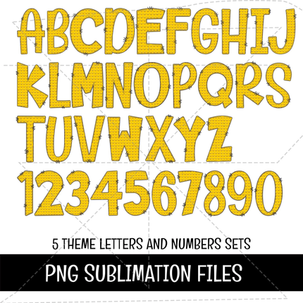 Building Blocks Doodle Alphabet Letters PNG Bundle Instant Download