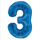 Blue 3 Number Foil Balloon 34