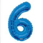 Blue 6 Number Foil Balloon 34