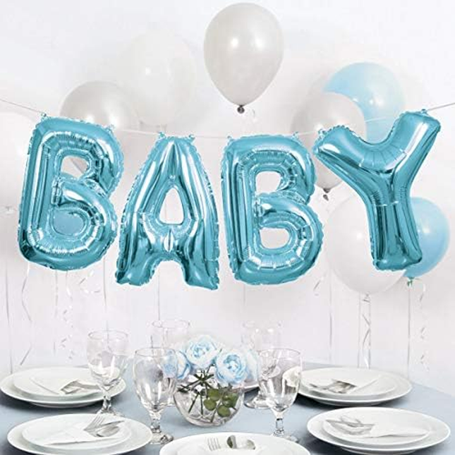 Blue Baby Foil Letter Balloon Banner Kit, 14"