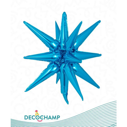 Blue Explosion Star Foil Balloon 22"