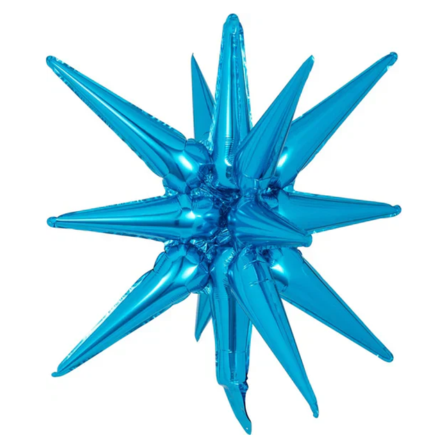 Blue Explosion Star Foil Balloon 22"