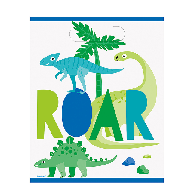 Blue & Green Dinosaur Loot Bags 8ct