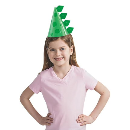 Blue & Green Dinosaur Party Hats 8ct