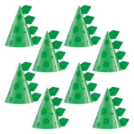 Blue & Green Dinosaur Party Hats 8ct