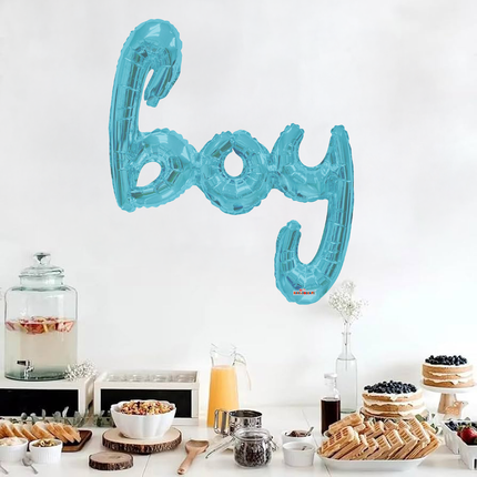 Blue boy Script Letters Foil Balloon 36 inches