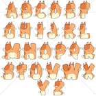 Bluey Bingo Dog Alphabet PNG - Digital Download