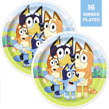 Bluey Birthday Party Supplies Set for 16 Guests | Plates & Napkins