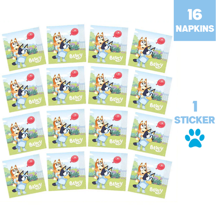 Bluey Birthday Party Supplies Set for 16 Guests | Plates & Napkins