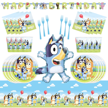 Bluey Birthday Party Supplies Set for 8 Guests 