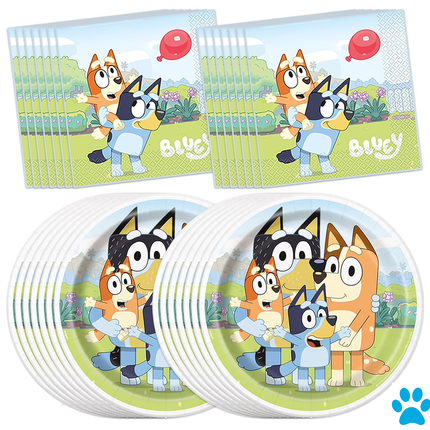 Bluey Birthday Party Supplies Set for 16 Guests | Plates & Napkins