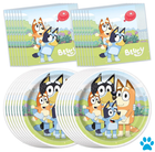 Bluey Birthday Party Supplies Set for 16 Guests | Plates & Napkins