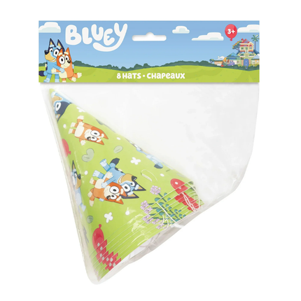 Bluey Cone Party Hats 8 ct