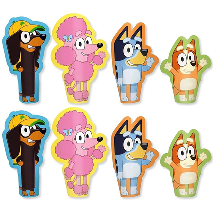 Bluey Die Cut Paper Finger Puppets 8ct
