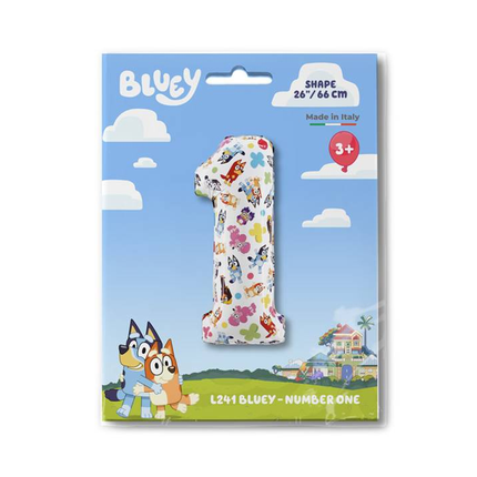 Bluey Number 1 Foil Balloon 26"