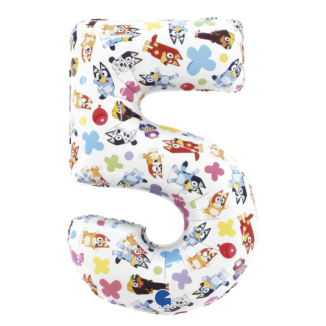Bluey Number 5 Foil Balloon 26"