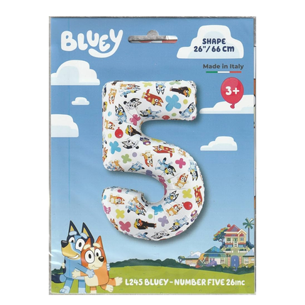 Bluey Number 5 Foil Balloon 26"