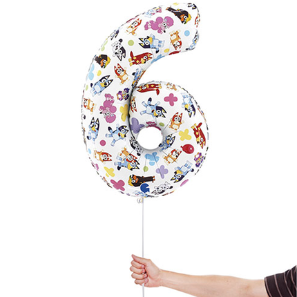 Bluey Number 6 Foil Balloon 26"