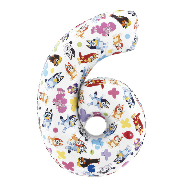 Bluey Number 6 Foil Balloon 26"