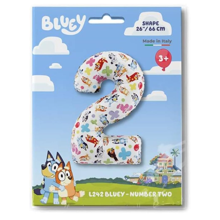 Bluey Number 2 Foil Balloon 26"