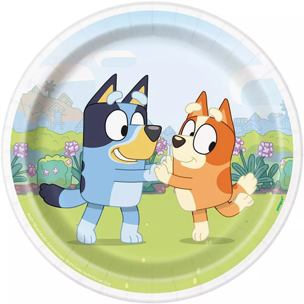 Bluey 7" Paper Party Snack Plates 8ct - product detail included in the set
