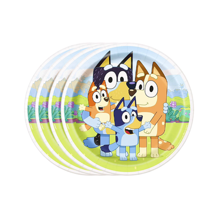Bluey Birthday Party Supplies Set for 8 Guests - plates