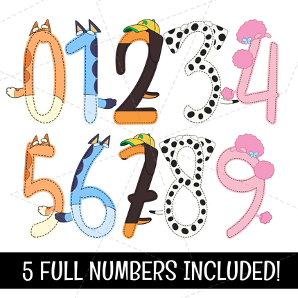 Bluey Dogs Friends Alphabet PNG Font Bundle - Digital Download