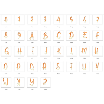 Bluey Dogs Friends Alphabet PNG Font Bundle - Digital Download