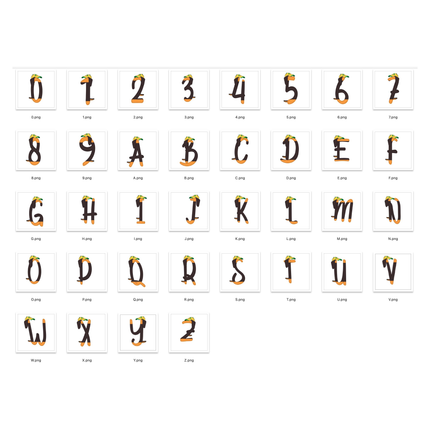 Bluey Dogs Friends Alphabet PNG Font Bundle - Digital Download