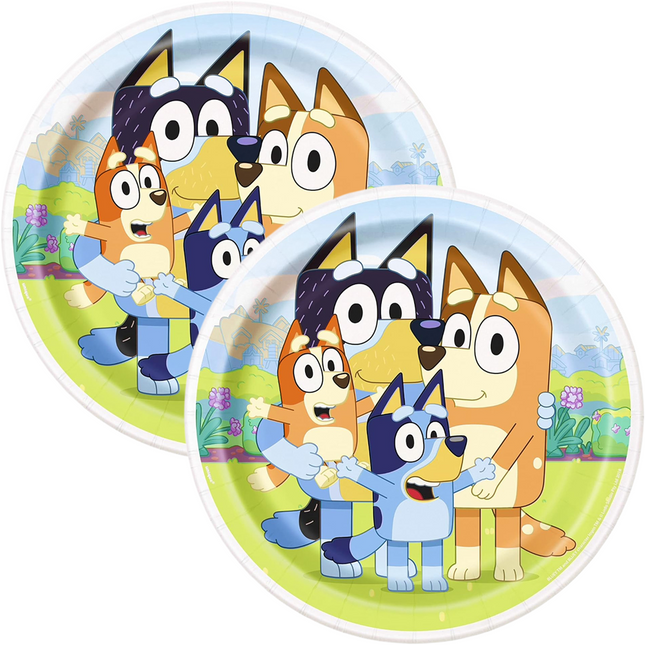 Bluey Round Dessert Paper Plates 9 Inches, 8 Count