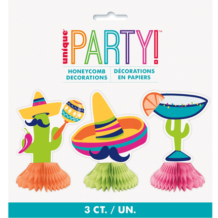 Boho Fiesta Mini Honeycomb Centerpieces, 3ct