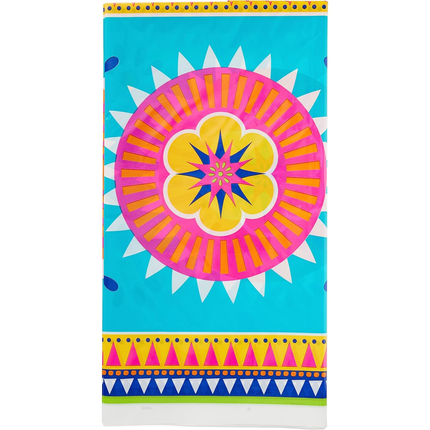 Boho Fiesta Rectangular Plastic Table Cover, 54" x 84"