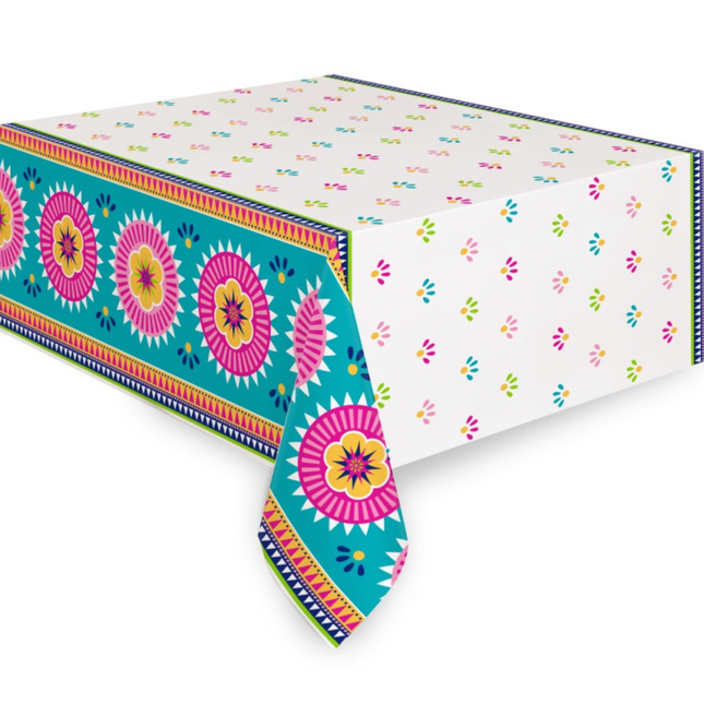 Boho Fiesta Rectangular Plastic Table Cover, 54" x 84"