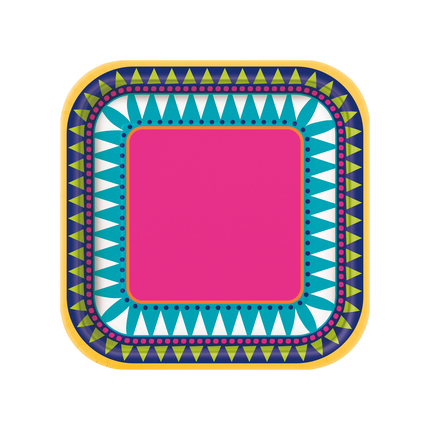 Boho Fiesta Square 7" Dessert Plates, 10ct
