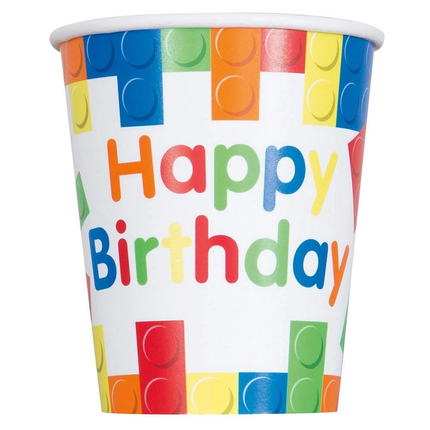 LEGO Building Blocks Birthday 9oz Paper Cups, 8ct