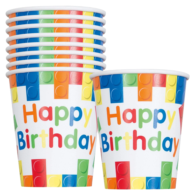 LEGO Building Blocks Birthday 9oz Paper Cups