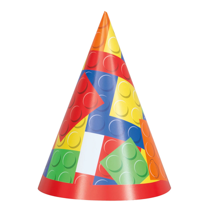 Lego Building Blocks Birthday Party Hats, 8ct