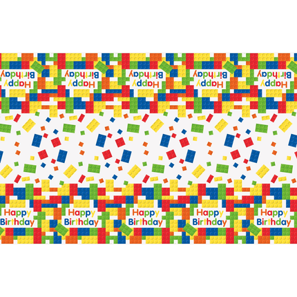 LEGO Building Blocks Birthday Plastic Table Cover, 54" x 84"