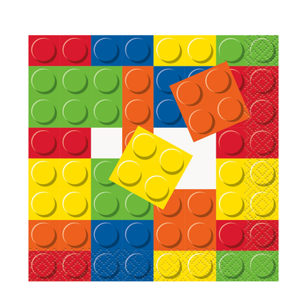 LEGO Building Blocks Birthday Beverage Napkins, 16ct