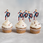 Captain America Custom Face Cupcake Toppers for Birthdays 10 ct