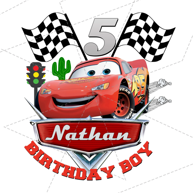 Cars Custom Birthday Boy PNG - Digital Download