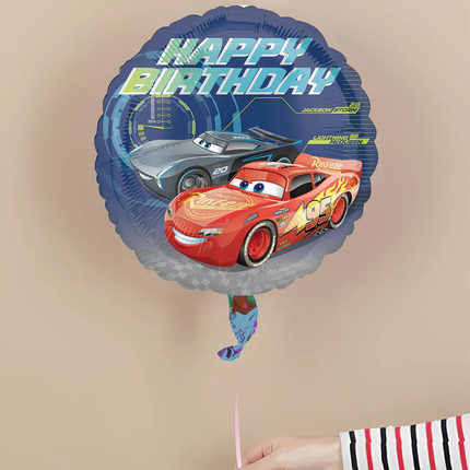 Cars Happy Birthday Round Foil Balloon 18"