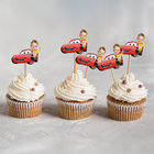 Cars Mcqueen Custom Face Cupcake Toppers for Birthdays 10 ct