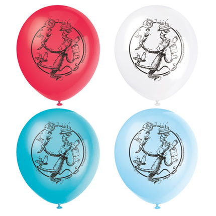 Cat in the Hat Assorted Color 12" Latex Balloons 8ct
