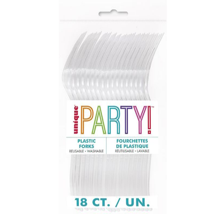 Clear Solid Plastic Forks, 18ct