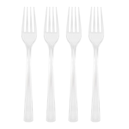 Clear Solid Plastic Forks, 18ct