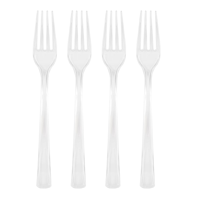 Clear Solid Plastic Forks, 18ct