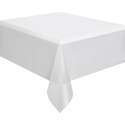 Clear Solid Rectangular Plastic Table Cover, 54" x 108"