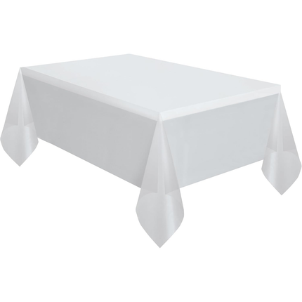 Clear Solid Rectangular Plastic Table Cover, 54" x 108"